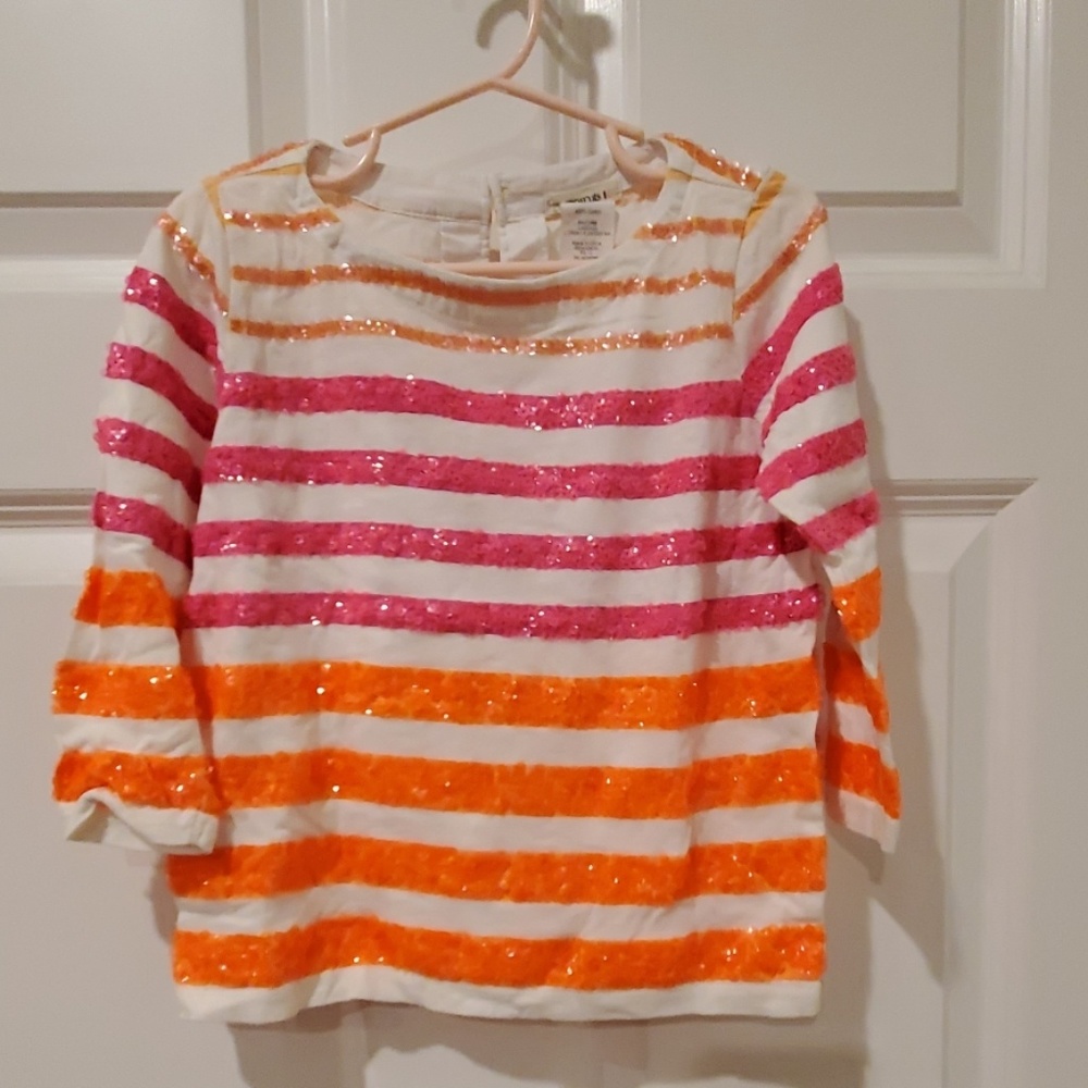 *4 for 18* Crewcuts 3/4 sleeve sequins shirt 6/7